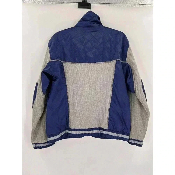 VINTAGE AST Sportswear BLUE/GRAY SILVER PIPPING Zip Jacket SMALL 90'S Y2K STREET - Picture 4 of 8